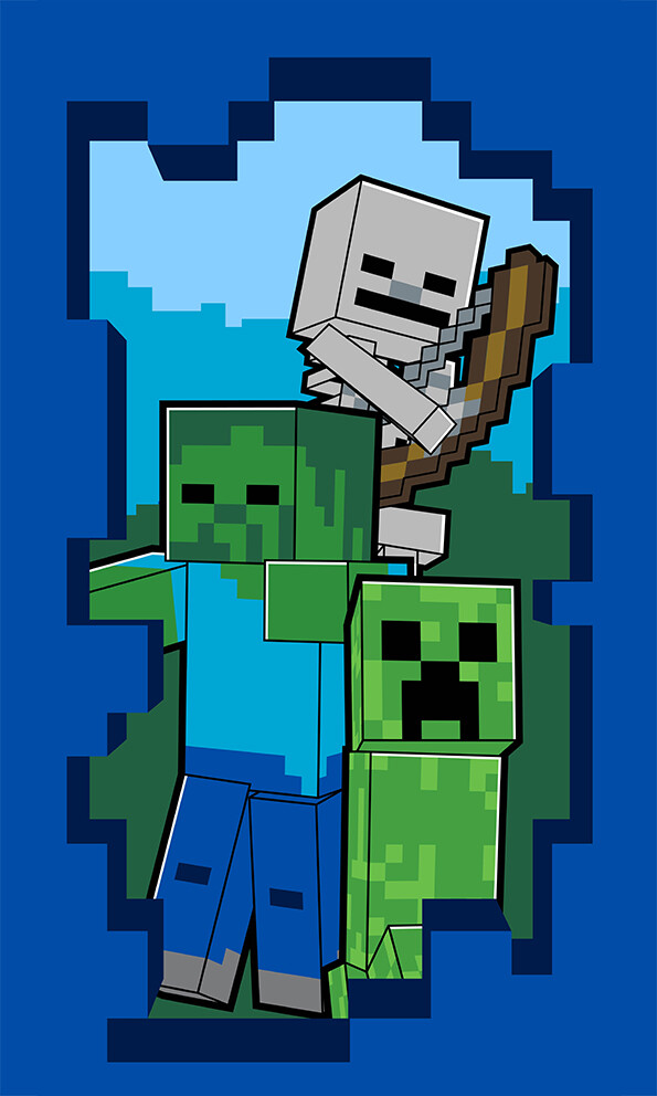 Dětský ručník Minecraft Mob Monsters 30x50 cm