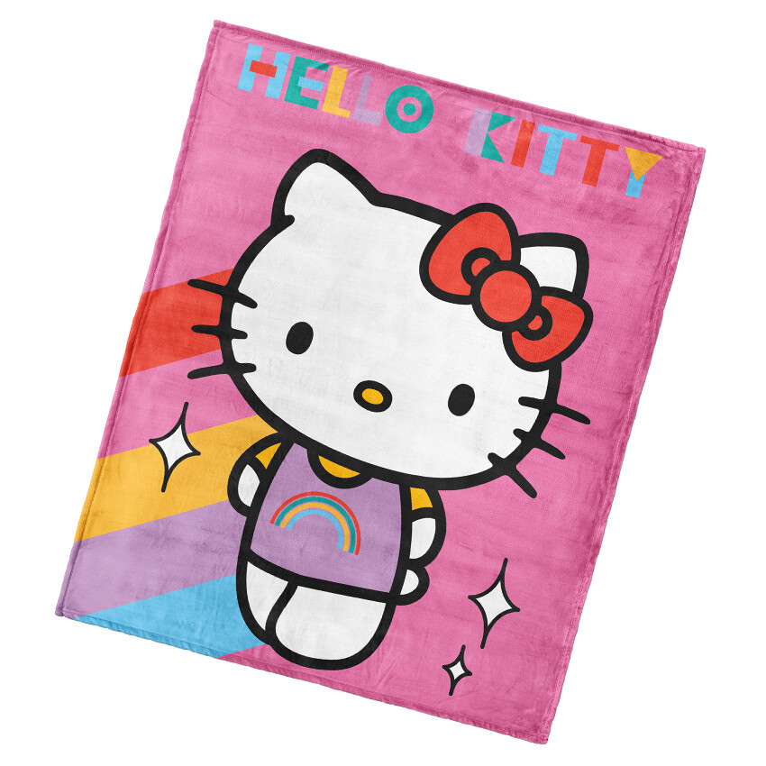 Dětská deka Hello Kitty Rainbow 130x160 cm