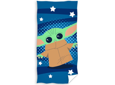 Dětská osuška Star Wars Baby Yoda a Hvězdičky